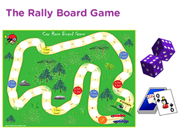 Rally Board Game. Printable board download